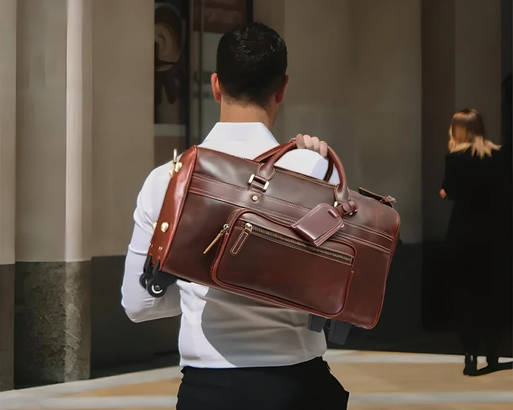 leather carry-on bag
